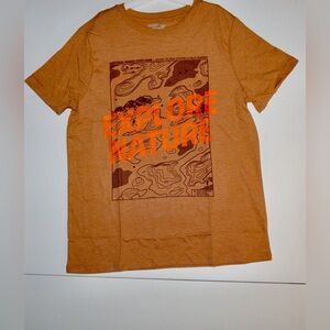 Cat & Jack Explore Nature Graphic Tee - Orange Brown  NWT Boys Large Husky 10/12